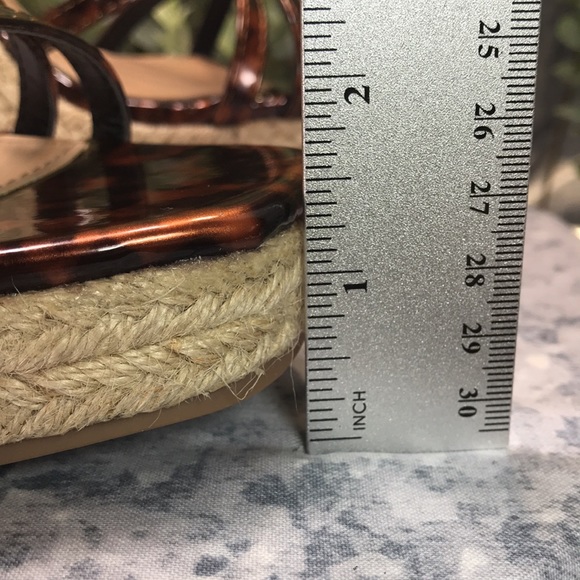 JustFab HowPosh Tortoise Brown 5.5” Espadrille Platform Wedges WMS 10☀️EUC☀️ - Picture 8 of 9